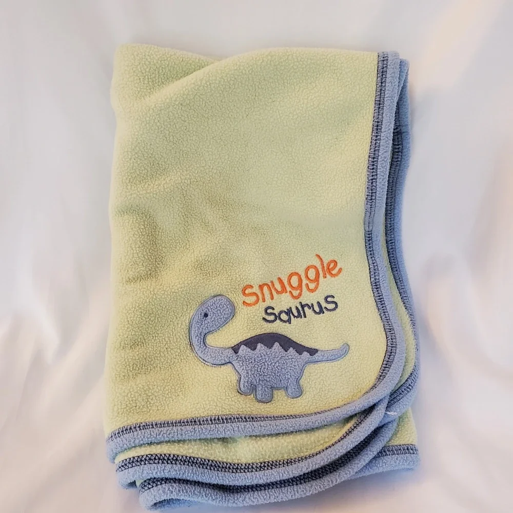 Just one Year Snugglesaurus Snuggle Saurus Green Blue‎ Dinosaur Baby Boy Blanket